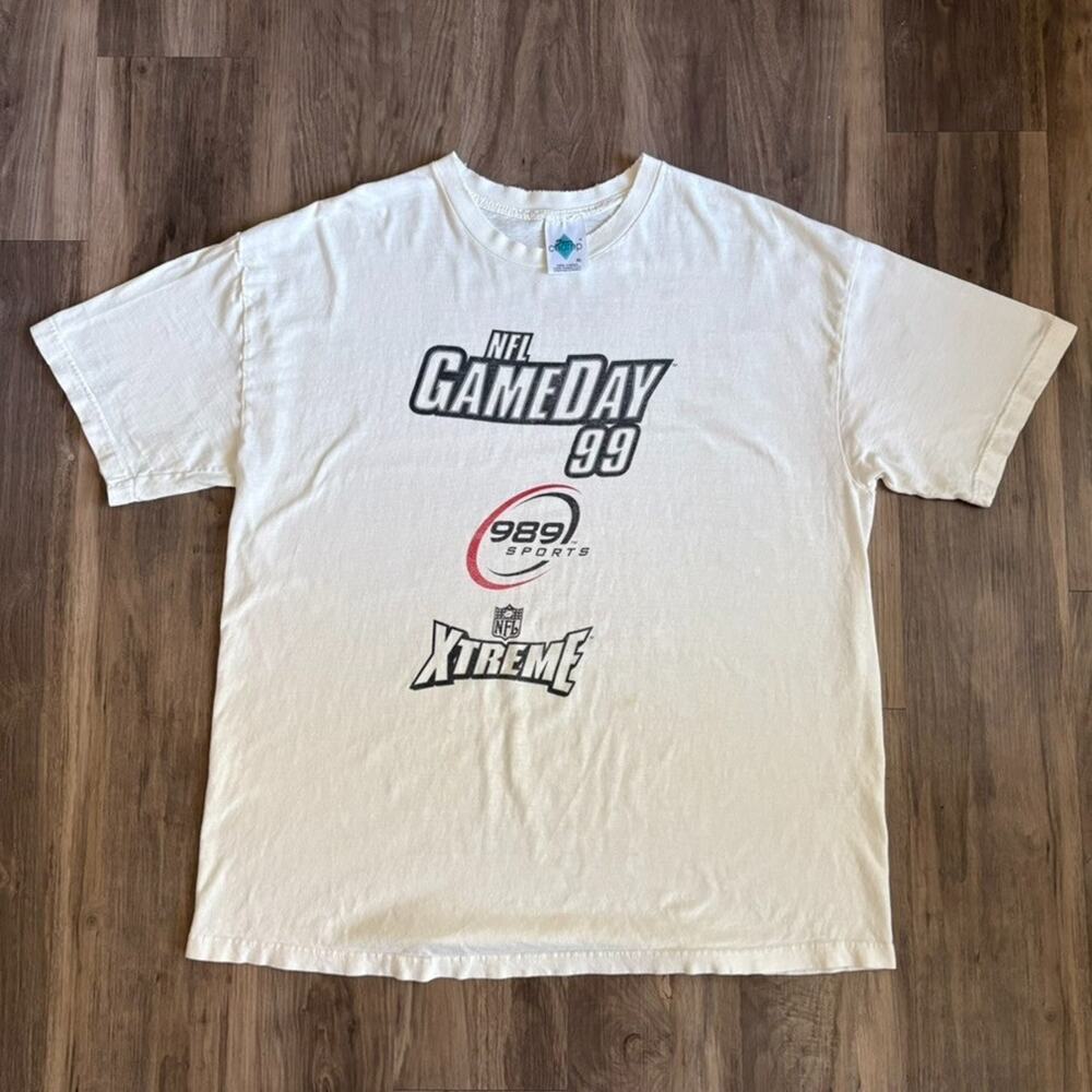 Vintage NFL Gameday 99 Video Game T-Shirt Men's Size XL White Promo Worn